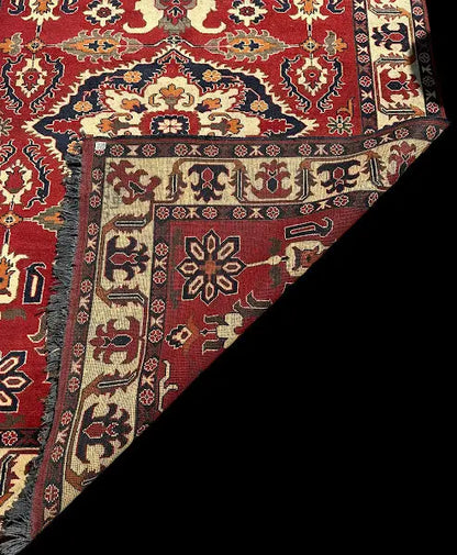 Hand-Knotted Vintage Wool Rug Red Pakistani Kazak Design 5'10 x 7'8 I Got Rugs