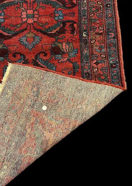 Hand-Knotted Vintage Wool Rug Traditional Red Persian Hamadan Design 3'6 x 9'10 I Got Rugs
