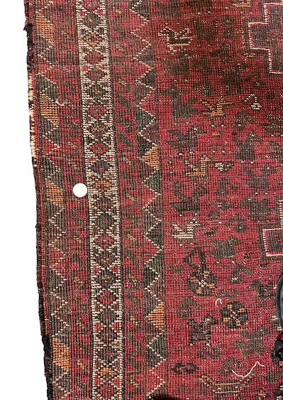 Hand-Knotted Vintage Wool Rug Turkish Anatolian Geometric Design Red 3'8 x 5'3 - I Got Rugs Hand-Knotted Vintage Wool Rug Turkish Anatolian Geometric Design Red 3'8 x 5'3 I Got Rugs Handmade Vintage I Got Rugs  290.00