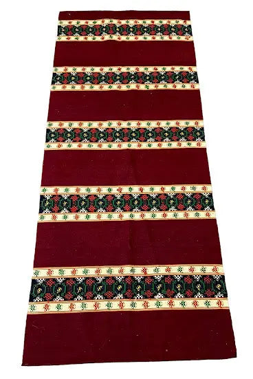 Hand-Knotted Vintage Wool Turkish Kilim Rug Red Geometric Design 2'6 x 6' I Got Rugs