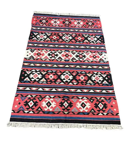 Hand-Woven Antique Wool Shirvan Kilim Tribal Multicolor Design 5'8 x 8'7 I Got Rugs