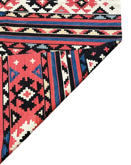 Hand-Woven Antique Wool Shirvan Kilim Tribal Multicolor Design 5'8 x 8'7 I Got Rugs