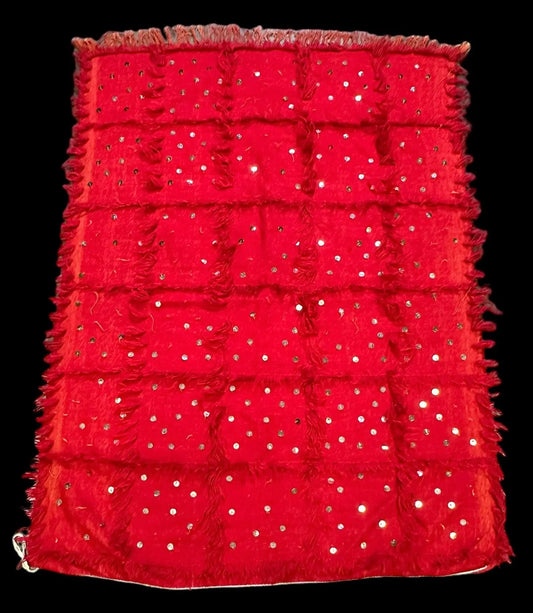 Hand-Woven Vintage Moroccan Wedding Rug Red Tribal Pattern Wool 3'2 x 4'4 I Got Rugs