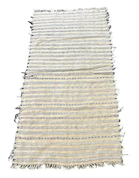 Hand-Woven Vintage Wool Rug Moroccan Kilim Ivory 2'10 x 5'6 I Got Rugs