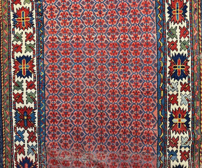 Handmade Antique Wool Caucasian Rug Pink Tribal Pattern 3'2 x 6' - I Got Rugs Handmade Antique Wool Caucasian Rug Pink Tribal Pattern 3'2 x 6' I Got Rugs Handmade Vintage I Got Rugs  2200.00