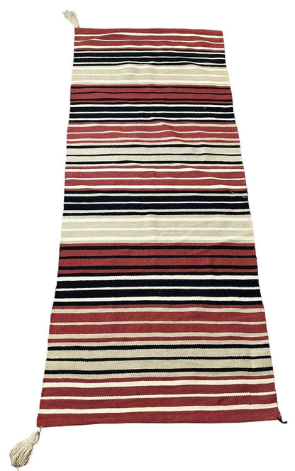 Handmade Vintage 100% Wool Rug Turkish Kilim Striped Design 2'8 x 6'7 I Got Rugs
