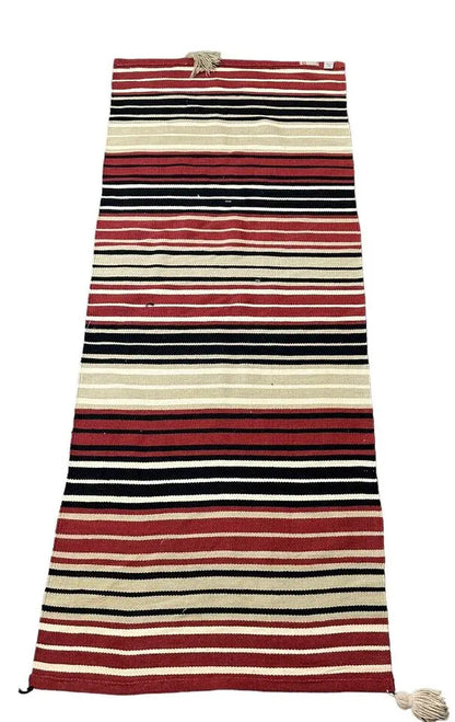Handmade Vintage 100% Wool Rug Turkish Kilim Striped Design 2'8 x 6'7 I Got Rugs