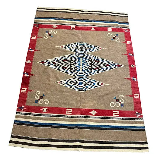 Handmade Vintage Mexican Wool Serape Brown 4'5 x 6'5 - I Got Rugs Handmade Vintage Mexican Wool Serape Brown 4'5 x 6'5 I Got Rugs Handmade Vintage I Got Rugs  540.00