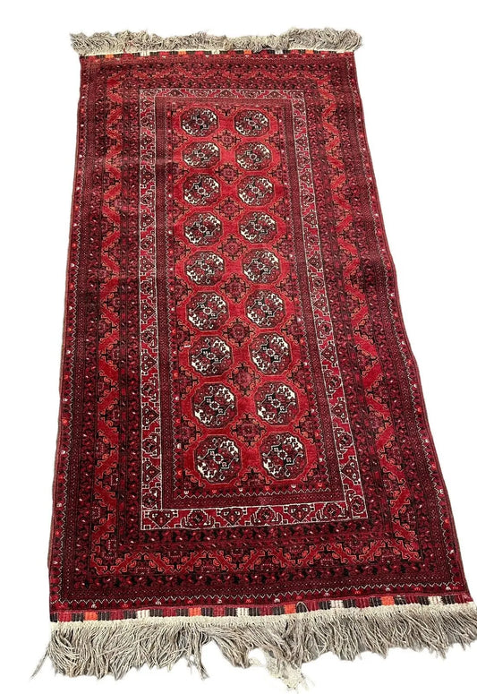 Handmade Vintage Rug Afghanistan Yamoud Style 3'4 x 6'3 I Got Rugs