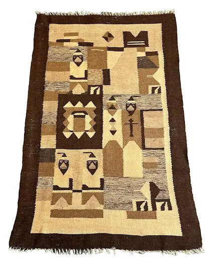 Handmade Vintage Rug Moroccan Berber Kilim Multicolor 3'1 x 4'9 I Got Rugs