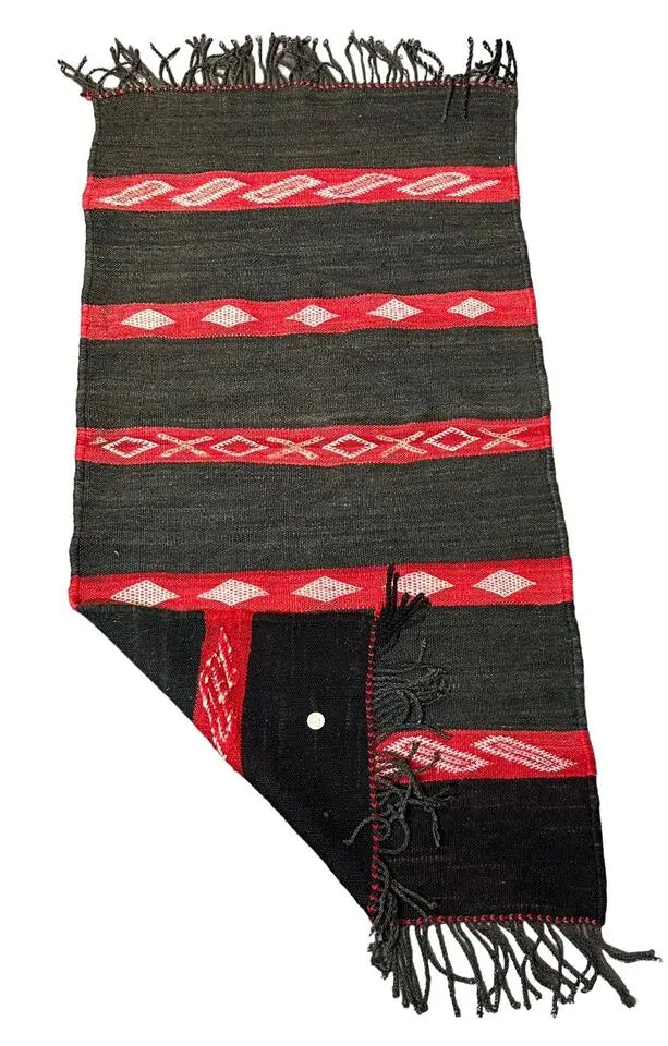 Handmade Vintage Rug Moroccan Black and Red Color 2'4 x 4'8 I Got Rugs