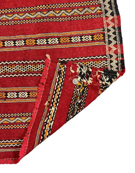 Handmade Vintage Rug Moroccan Kilim Tribal Design Red Wool 2'5 x 4'2 - I Got Rugs Handmade Vintage Rug Moroccan Kilim Tribal Design Red Wool 2'5 x 4'2 I Got Rugs Handmade Vintage I Got Rugs  190.00
