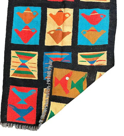 Handmade Vintage Rug Tunisian Berber Kilim Multicolor 2'8 x 5'8 - I Got Rugs Handmade Vintage Rug Tunisian Berber Kilim Multicolor 2'8 x 5'8 I Got Rugs Handmade Vintage I Got Rugs  180.00