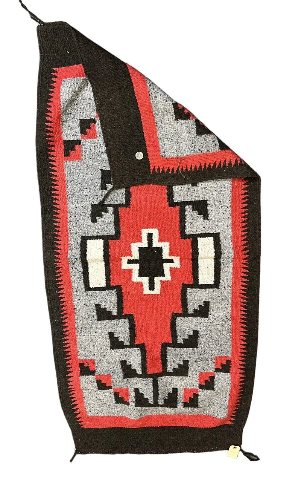 Handmade Vintage Rug Turkish Southwest Design Black, Red, Gray 2'4 x 4'10 I Got Rugs