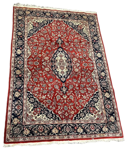 Handmade Vintage Rug Turkish Village Floral Design 100% Wool 4' x 6' I Got Rugs