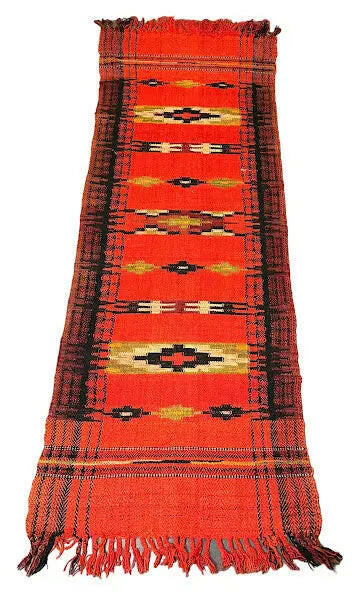 Handmade Vintage Rug Wool Turkish Kilim Design Red 2'8 x 7'4 I Got Rugs