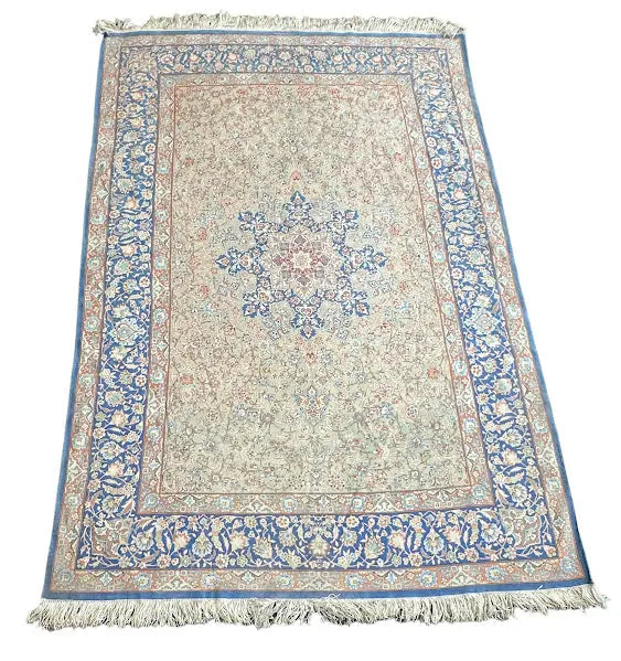 Handmade Vintage Silk Rug Persian Oriental Design 4'3 x 6'5 I Got Rugs