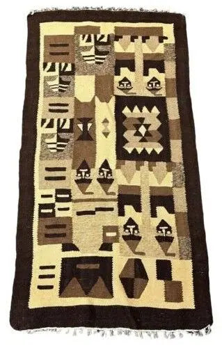 Handmade Vintage Turkish Kilim Earth Tones 2'5 x 4'9 I Got Rugs