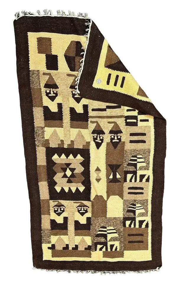 Handmade Vintage Turkish Kilim Earth Tones 2'5 x 4'9 I Got Rugs