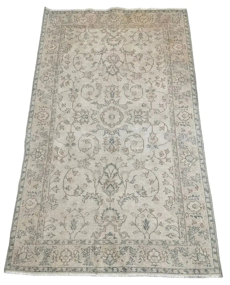 Handmade Vintage Turkish Oushak 100% Wool Rug with Modern Colors 3'10 x 6'5 I Got Rugs