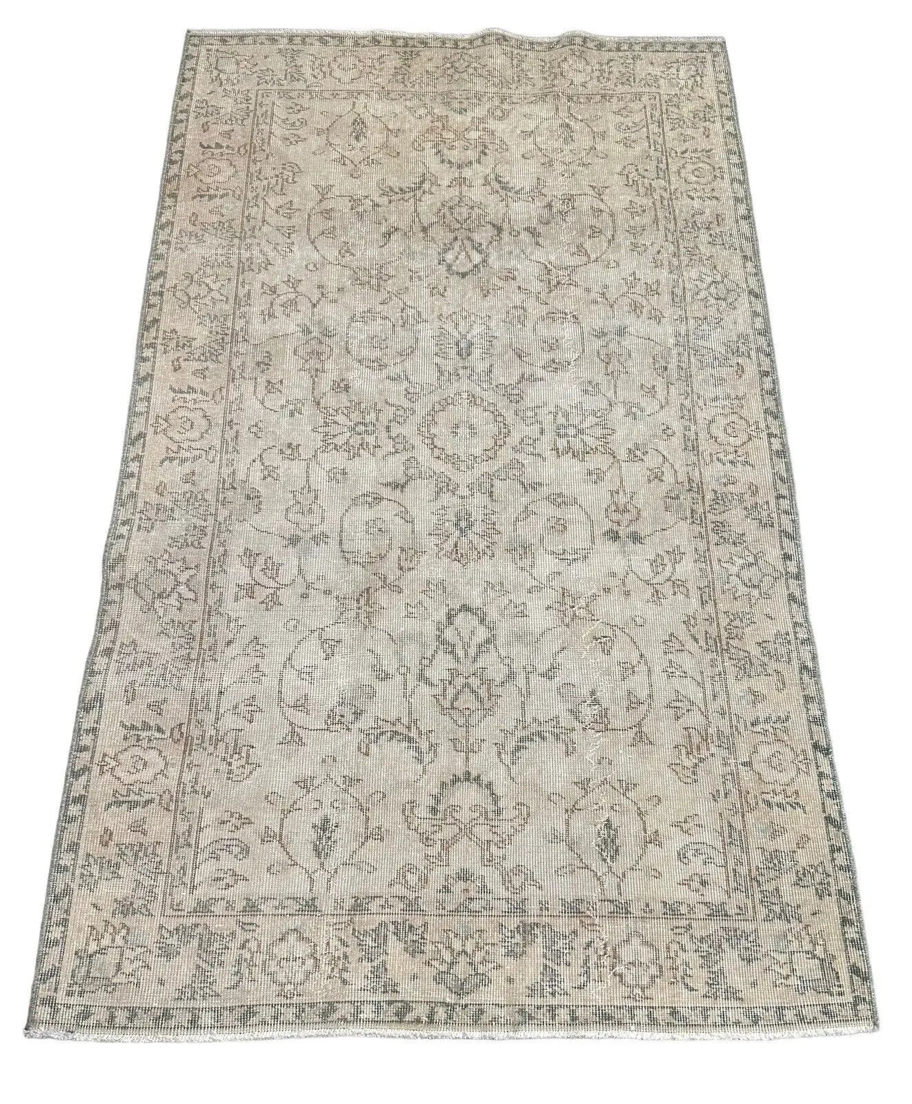 Handmade Vintage Turkish Oushak 100% Wool Rug with Modern Colors 3'10 x 6'5 I Got Rugs