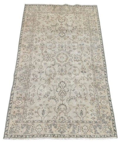Handmade Vintage Turkish Oushak 100% Wool Rug with Modern Colors 3'10 x 6'5 I Got Rugs
