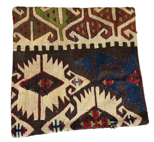 Handmade Vintage Turkish Pillow Cover 16" x 16" I Got Rugs