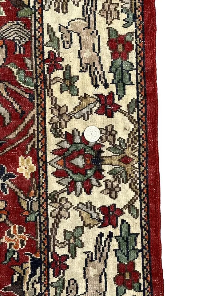 Handmade Vintage Turkish Village Hunting Rug Unique Colors Wool 3' x 8'8 I Got Rugs