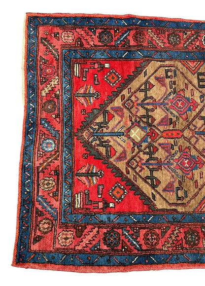 Handmade Vintage Turkish Village Style Design 100% Wool Rug 4'1 x 6'10 I Got Rugs
