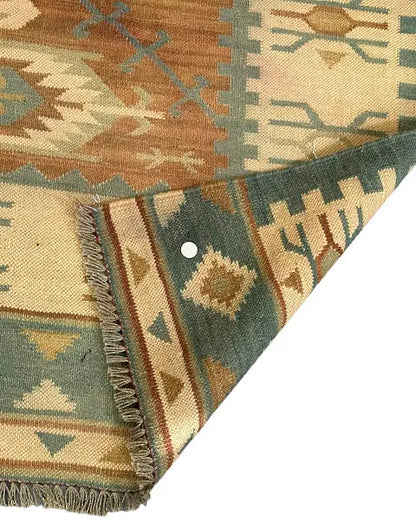 Handmade Vintage Turkish Wool Rug Geometric Design 4'10 x 6'3 I Got Rugs