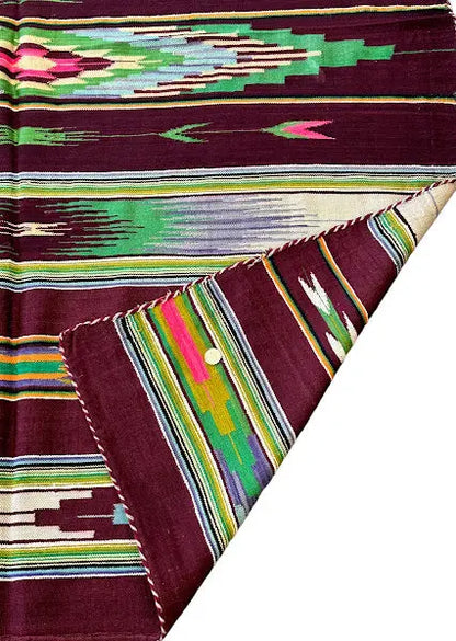 Handmade Vintage Wool Mexican Saltillo Sarape 4'5 x 5'11 I Got Rugs