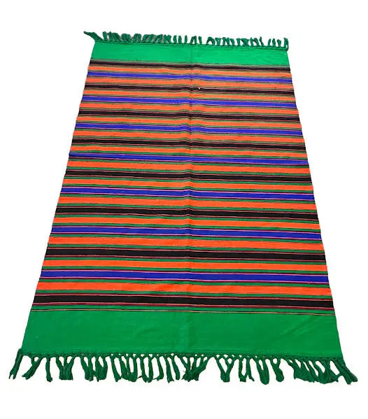 Handmade Vintage Wool Mexican Saltillo Sarape 4'7 x 7'1 I Got Rugs