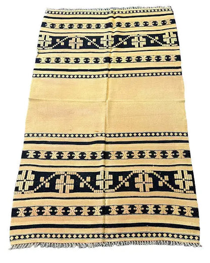 Handmade Vintage Wool Navajo Rug Beige 3'4 x 5'7 I Got Rugs