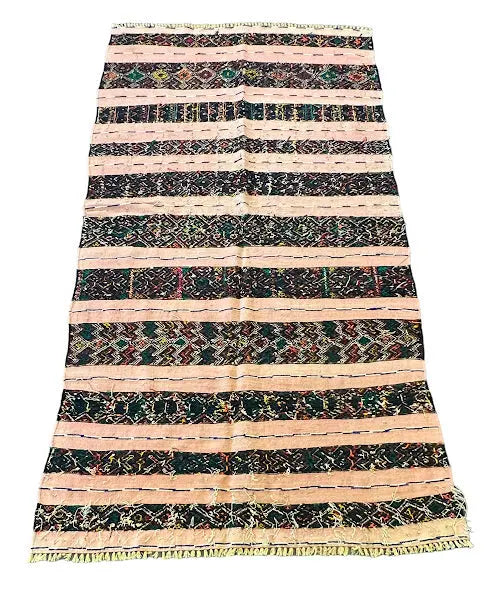 Handmade Vintage Wool Rug Afghan Anatolian Tribal Design 3'10 x 7'8 I Got Rugs