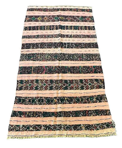 Handmade Vintage Wool Rug Afghan Anatolian Tribal Design 3'10 x 7'8 I Got Rugs