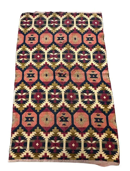 Handmade Vintage Wool Rug Afghan Kilim Geometric Design 3' x 5'3 I Got Rugs