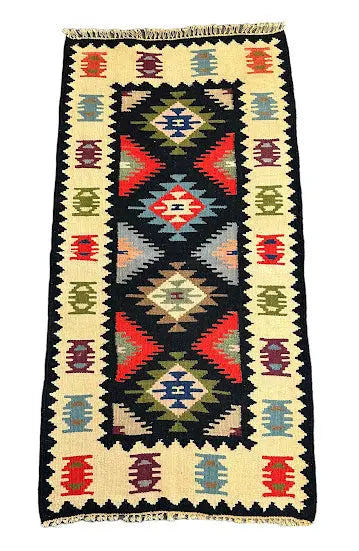 Handmade Vintage Wool Rug Afghan Kilim Multicolor Tribal Design 2'3 x 4'7 - I Got Rugs Handmade Vintage Wool Rug Afghan Kilim Multicolor Tribal Design 2'3 x 4'7 I Got Rugs Handmade Vintage I Got Rugs  140.00