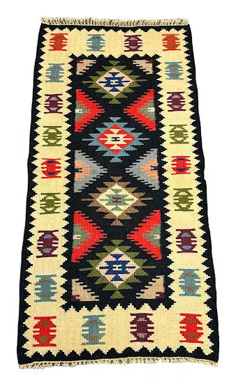Handmade Vintage Wool Rug Afghan Kilim Multicolor Tribal Design 2'3 x 4'7 - I Got Rugs Handmade Vintage Wool Rug Afghan Kilim Multicolor Tribal Design 2'3 x 4'7 I Got Rugs Handmade Vintage I Got Rugs  140.00