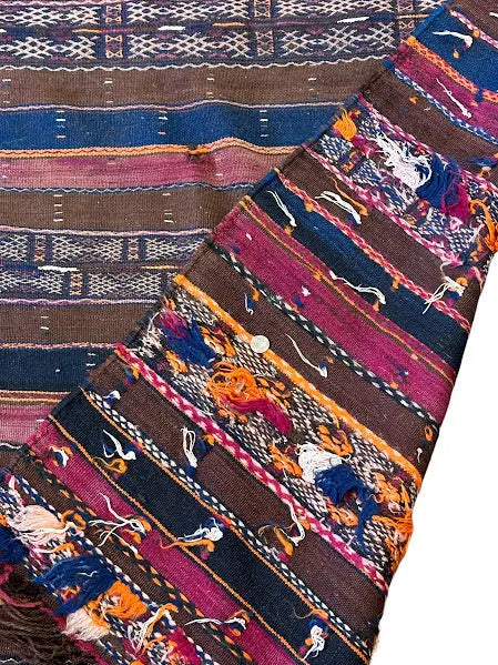 Handmade Vintage Wool Rug Afghan Kilim Tribal Design 4'6 x 9'2 I Got Rugs