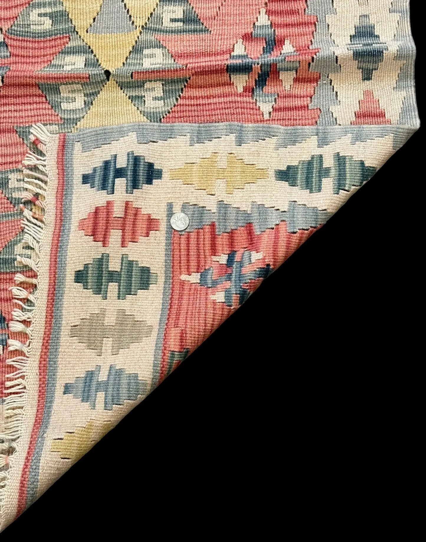 Handmade Vintage Wool Rug Afghan Tribal Kilim Light Colora 2'7 x 4'1 I Got Rugs