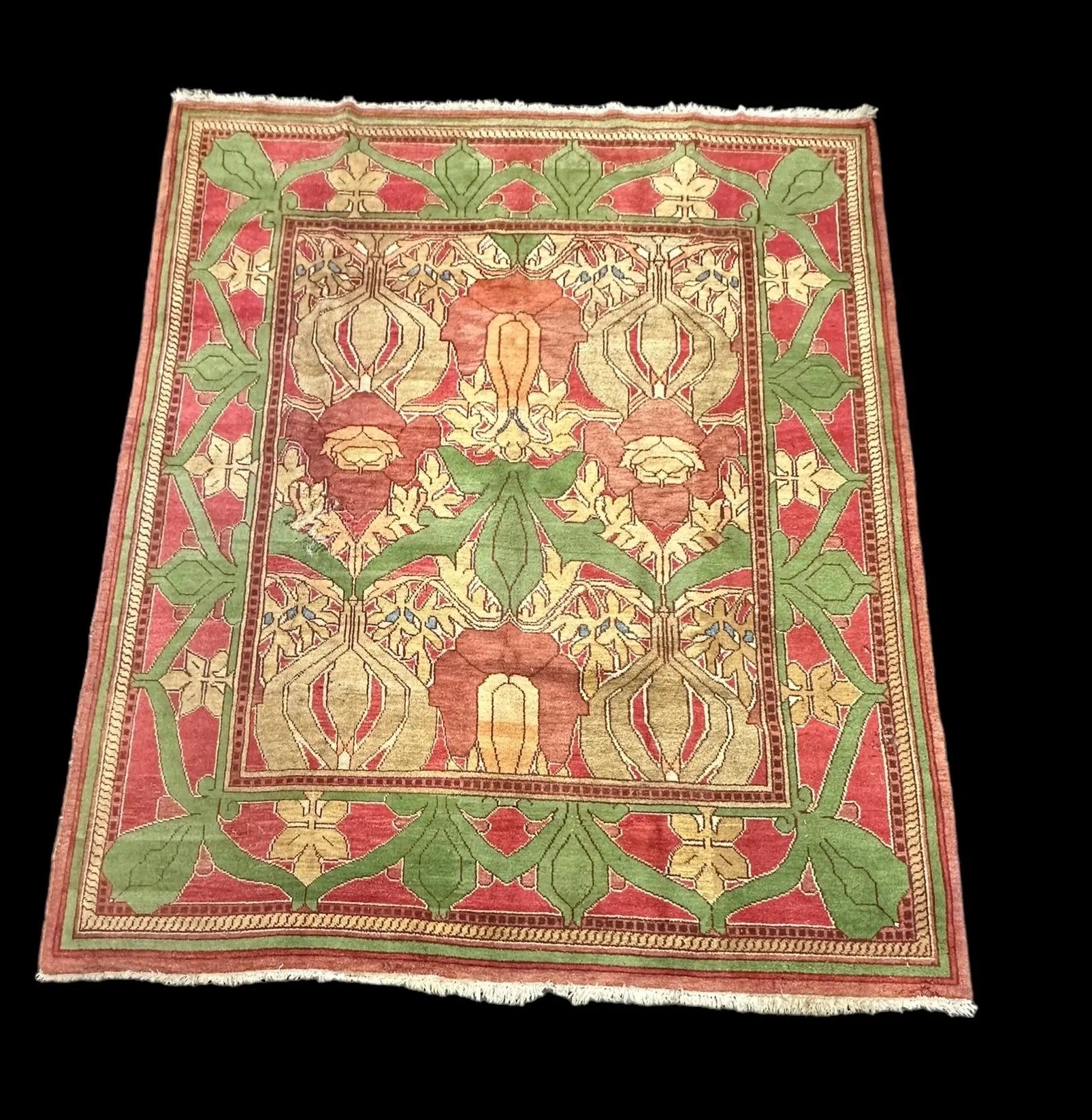 Handmade Vintage Wool Rug Colorful Oriental Design 8' x 10' *Damaged* I Got Rugs