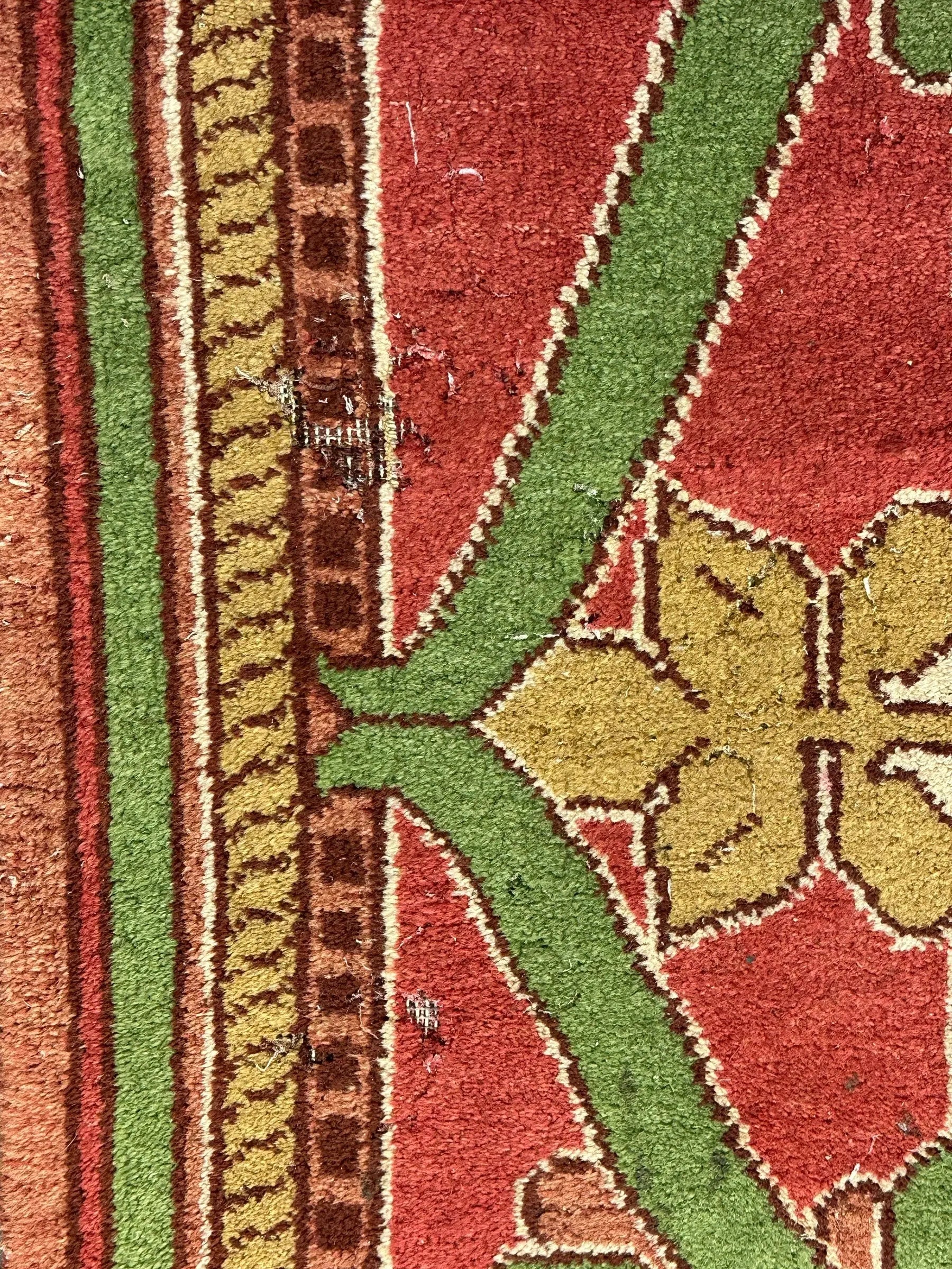 Handmade Vintage Wool Rug Colorful Oriental Design 8' x 10' *Damaged* I Got Rugs