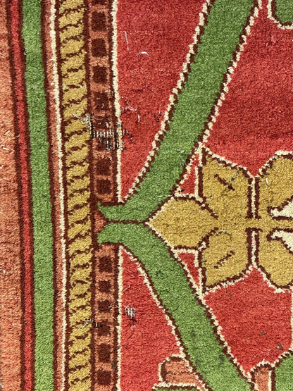 Handmade Vintage Wool Rug Colorful Oriental Design 8' x 10' *Damaged* I Got Rugs