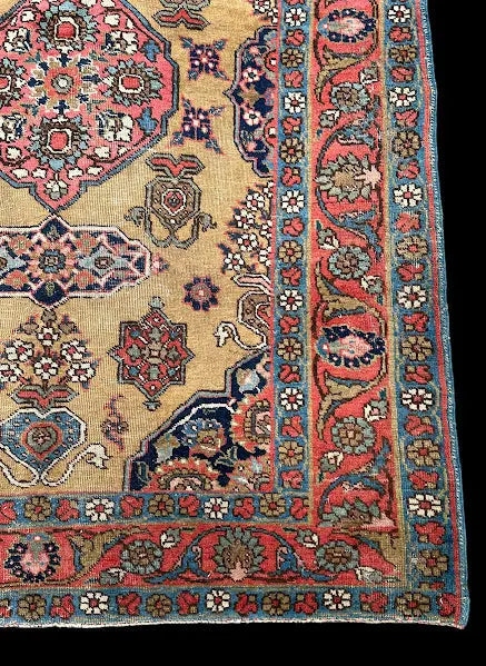 Handmade Vintage Wool Rug Colorful Persian Kerman Floral Design 2'11 x 4'9 I Got Rugs