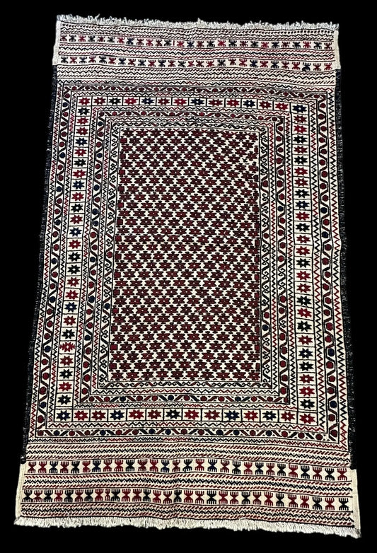 Handmade Vintage Wool Rug Colorful Persian Kilim Soumak Design 3'11 x 6'7 I Got Rugs Handmade Vintage Wool Rug Colorful Persian Kilim Soumak Design 3'11 x 6'7 I Got Rugs Handmade Vintage I Got Rugs