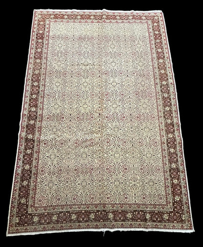 Handmade Vintage Wool Rug Colorful Turkish Floral Design 6'4 x 9'9 *Repaired* I Got Rugs