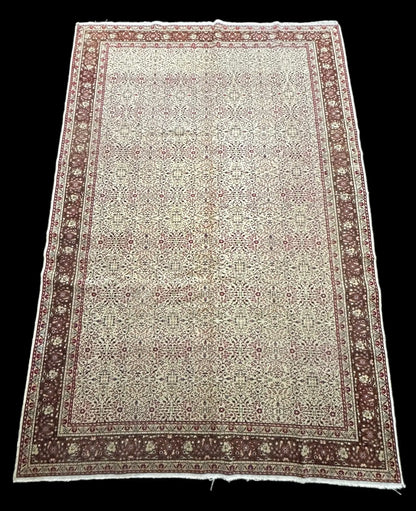 Handmade Vintage Wool Rug Colorful Turkish Floral Design 6'4 x 9'9 *Repaired* I Got Rugs