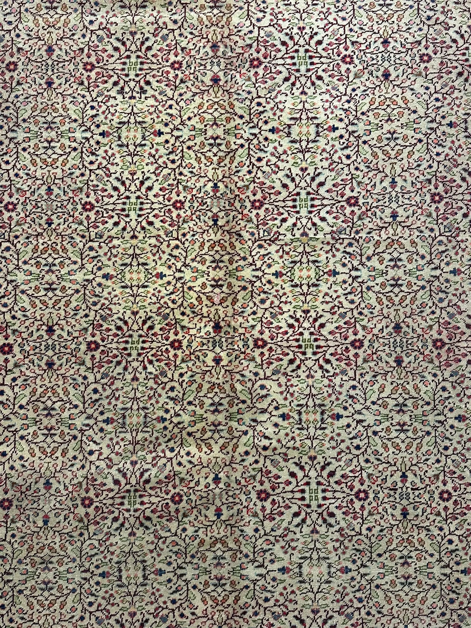 Handmade Vintage Wool Rug Colorful Turkish Floral Design 6'4 x 9'9 *Repaired* I Got Rugs