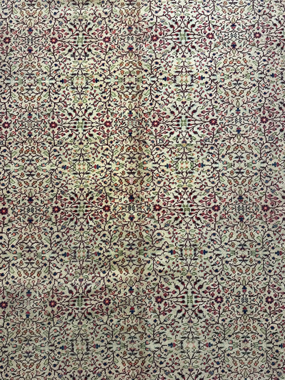 Handmade Vintage Wool Rug Colorful Turkish Floral Design 6'4 x 9'9 *Repaired* I Got Rugs