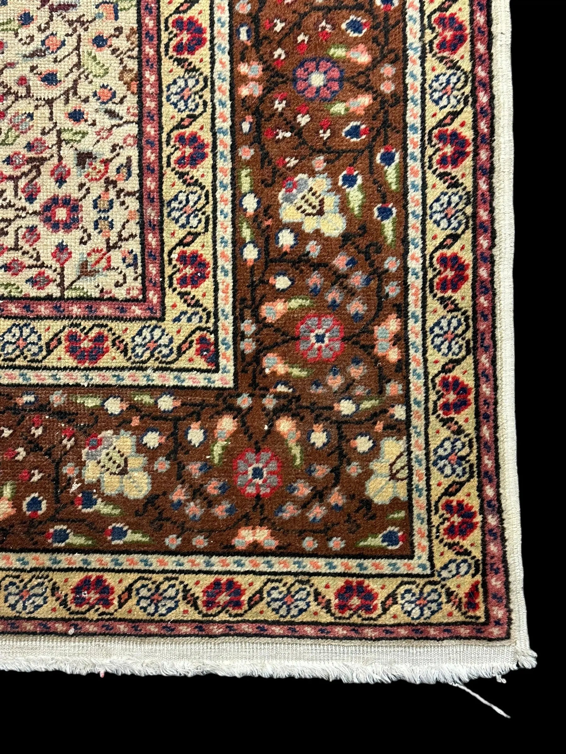 Handmade Vintage Wool Rug Colorful Turkish Floral Design 6'4 x 9'9 *Repaired* I Got Rugs